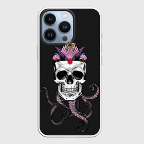 Чехол для iPhone 13 Pro с принтом Octo Queen в Новосибирске,  |  | abyss | crown | depth | ocean | octopus | queen | sea | shell | skull | water | вода | глубина | королева | корона | море | океан | осьминог | пучина | ракушка | череп
