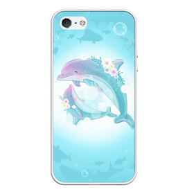 Чехол для iPhone 5/5S матовый с принтом Два дельфина в Новосибирске, Силикон | Область печати: задняя сторона чехла, без боковых панелей | cute | dolphin | два дельфина | дельфин | дельфин в море | дельфинами | милый | мир | подводный