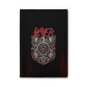 Обложка для автодокументов с принтом Slayer в Новосибирске, натуральная кожа |  размер 19,9*13 см; внутри 4 больших “конверта” для документов и один маленький отдел — туда идеально встанут права | groove | kerry king | metall | rock | slayer | trash