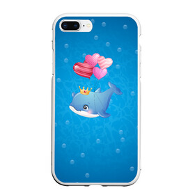 Чехол для iPhone 7Plus/8 Plus матовый с принтом Дельфин с воздушными шариками в Новосибирске, Силикон | Область печати: задняя сторона чехла, без боковых панелей | cute | dolphin | два дельфина | дельфин | дельфин в море | дельфинами | милый | мир | подводный