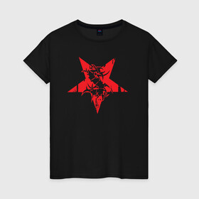 Женская футболка хлопок с принтом Sepultura: star в Новосибирске, 100% хлопок | прямой крой, круглый вырез горловины, длина до линии бедер, слегка спущенное плечо | black | brazil | death | metall | rock | sepultura