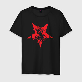 Мужская футболка хлопок с принтом Sepultura: star в Новосибирске, 100% хлопок | прямой крой, круглый вырез горловины, длина до линии бедер, слегка спущенное плечо. | black | brazil | death | metall | rock | sepultura