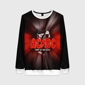 Женский свитшот 3D с принтом AC/DC: Angus Young в Новосибирске, 100% полиэстер с мягким внутренним слоем | круглый вырез горловины, мягкая резинка на манжетах и поясе, свободная посадка по фигуре | ac | ac dc | ac|dc | angus young | dc. logo | hard | rock | ангус янг | логотип