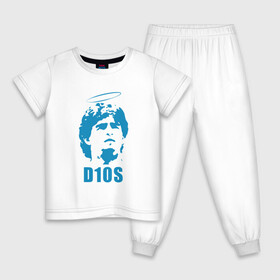 Детская пижама хлопок с принтом Dios Maradona в Новосибирске, 100% хлопок |  брюки и футболка прямого кроя, без карманов, на брюках мягкая резинка на поясе и по низу штанин
 | argentina | maradona | messi | sport | аргентина | гол | диего | марадона | месси | мяч | рука бога | спорт | футбол | чемпион