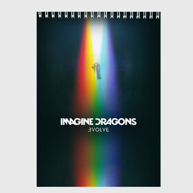 Скетчбук с принтом Imagine Dragons Evolve в Новосибирске, 100% бумага
 | 48 листов, плотность листов — 100 г/м2, плотность картонной обложки — 250 г/м2. Листы скреплены сверху удобной пружинной спиралью | believer | dan reynolds | dragons | evolve | imagine | indie | pop | rock | имежин дрэгонс | инди | поп | рок