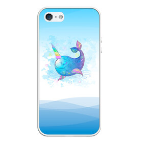 Чехол для iPhone 5/5S матовый с принтом Дельфин единорог в Новосибирске, Силикон | Область печати: задняя сторона чехла, без боковых панелей | cute | dolphin | unicorn | два дельфина | дельфин | дельфин в море | дельфинами | единорог | милый | мир | подводный