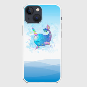 Чехол для iPhone 13 mini с принтом Дельфин единорог в Новосибирске,  |  | cute | dolphin | unicorn | два дельфина | дельфин | дельфин в море | дельфинами | единорог | милый | мир | подводный