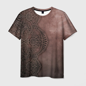 Мужская футболка 3D с принтом Lace Pattern в Новосибирске, 100% полиэфир | прямой крой, круглый вырез горловины, длина до линии бедер | lace | pattern | sides | wall | узор