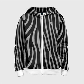 Детская толстовка 3D на молнии с принтом Zebra Camouflage в Новосибирске, 100% полиэстер |  манжеты и пояс оформлены широкой мягкой резинкой, двухслойный капюшон со шнурком для регулировки, спереди карманы и застежка-молния
 | Тематика изображения на принте: animal | blackandwhite | camouflage | stripes | zebra