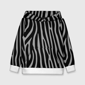 Детская толстовка 3D с принтом Zebra Camouflage в Новосибирске, 100% полиэстер | двухслойный капюшон со шнурком для регулировки, мягкие манжеты на рукавах и по низу толстовки, спереди карман-кенгуру с мягким внутренним слоем | Тематика изображения на принте: animal | blackandwhite | camouflage | stripes | zebra