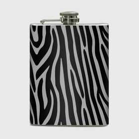 Фляга с принтом Zebra Camouflage в Новосибирске, металлический корпус | емкость 0,22 л, размер 125 х 94 мм. Виниловая наклейка запечатывается полностью | animal | blackandwhite | camouflage | stripes | zebra