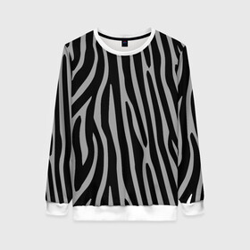 Женский свитшот 3D с принтом Zebra Camouflage в Новосибирске, 100% полиэстер с мягким внутренним слоем | круглый вырез горловины, мягкая резинка на манжетах и поясе, свободная посадка по фигуре | animal | blackandwhite | camouflage | stripes | zebra