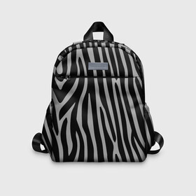 Детский рюкзак 3D с принтом Zebra Camouflage в Новосибирске, 100% полиэстер | лямки с регулируемой длиной, сверху петелька, чтобы рюкзак можно было повесить на вешалку. Основное отделение закрывается на молнию, как и внешний карман. Внутри дополнительный карман. По бокам два дополнительных кармашка | animal | blackandwhite | camouflage | stripes | zebra