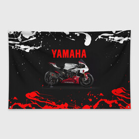 Флаг-баннер с принтом YAMAHA [004] в Новосибирске, 100% полиэстер | размер 67 х 109 см, плотность ткани — 95 г/м2; по краям флага есть четыре люверса для крепления | moto | yamaha | мотоцикл | ямана | ямаха