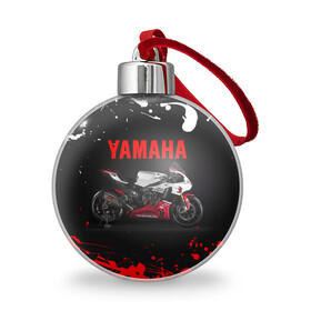 Ёлочный шар с принтом YAMAHA [004] в Новосибирске, Пластик | Диаметр: 77 мм | moto | yamaha | мотоцикл | ямана | ямаха