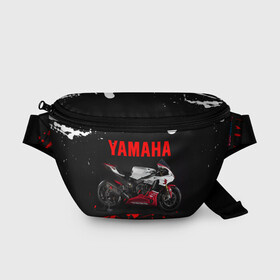 Поясная сумка 3D с принтом YAMAHA [004] в Новосибирске, 100% полиэстер | плотная ткань, ремень с регулируемой длиной, внутри несколько карманов для мелочей, основное отделение и карман с обратной стороны сумки застегиваются на молнию | moto | yamaha | мотоцикл | ямана | ямаха