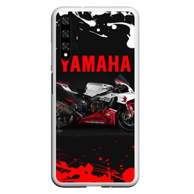 Чехол для Honor 20 с принтом YAMAHA [004] в Новосибирске, Силикон | Область печати: задняя сторона чехла, без боковых панелей | moto | yamaha | мотоцикл | ямана | ямаха