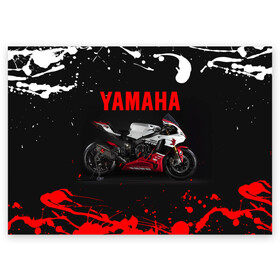 Поздравительная открытка с принтом YAMAHA [004] в Новосибирске, 100% бумага | плотность бумаги 280 г/м2, матовая, на обратной стороне линовка и место для марки
 | moto | yamaha | мотоцикл | ямана | ямаха