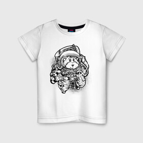 Детская футболка хлопок с принтом Хомяк космонавт в Новосибирске, 100% хлопок | круглый вырез горловины, полуприлегающий силуэт, длина до линии бедер | астронавт | астрономия | космонавты | космос | хомяк космонавт
