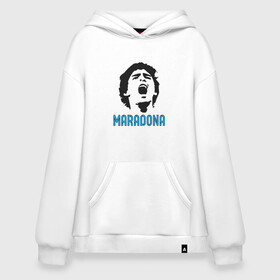 Худи SuperOversize хлопок с принтом Maradona Scream в Новосибирске, 70% хлопок, 30% полиэстер, мягкий начес внутри | карман-кенгуру, эластичная резинка на манжетах и по нижней кромке, двухслойный капюшон
 | argentina | maradona | messi | sport | аргентина | гол | диего | марадона | месси | мяч | рука бога | спорт | футбол | чемпион