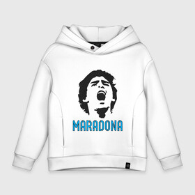 Детское худи Oversize хлопок с принтом Maradona Scream в Новосибирске, френч-терри — 70% хлопок, 30% полиэстер. Мягкий теплый начес внутри —100% хлопок | боковые карманы, эластичные манжеты и нижняя кромка, капюшон на магнитной кнопке | argentina | maradona | messi | sport | аргентина | гол | диего | марадона | месси | мяч | рука бога | спорт | футбол | чемпион