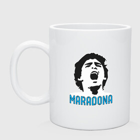 Кружка керамическая с принтом Maradona Scream в Новосибирске, керамика | объем — 330 мл, диаметр — 80 мм. Принт наносится на бока кружки, можно сделать два разных изображения | argentina | maradona | messi | sport | аргентина | гол | диего | марадона | месси | мяч | рука бога | спорт | футбол | чемпион