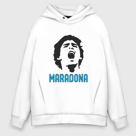 Мужское худи Oversize хлопок с принтом Maradona Scream в Новосибирске, френч-терри — 70% хлопок, 30% полиэстер. Мягкий теплый начес внутри —100% хлопок | боковые карманы, эластичные манжеты и нижняя кромка, капюшон на магнитной кнопке | argentina | maradona | messi | sport | аргентина | гол | диего | марадона | месси | мяч | рука бога | спорт | футбол | чемпион