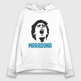 Женское худи Oversize хлопок с принтом Maradona Scream в Новосибирске, френч-терри — 70% хлопок, 30% полиэстер. Мягкий теплый начес внутри —100% хлопок | боковые карманы, эластичные манжеты и нижняя кромка, капюшон на магнитной кнопке | argentina | maradona | messi | sport | аргентина | гол | диего | марадона | месси | мяч | рука бога | спорт | футбол | чемпион