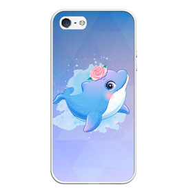 Чехол для iPhone 5/5S матовый с принтом Дельфинчик в Новосибирске, Силикон | Область печати: задняя сторона чехла, без боковых панелей | cute | dolphin | дельфин | дельфин в море | дельфинами | дельфинчик | милый | мир | подводный