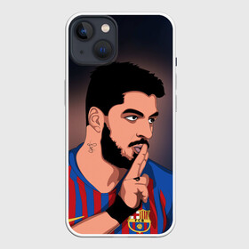 Чехол для iPhone 13 с принтом Луис Альберто Суарес в Новосибирске,  |  | luis suarez | luis surez | madrid | барселона | луис альберто суарес | мадрид | фк | футбол | футбольный клуб