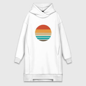 Платье-худи хлопок с принтом Retro Sunset Ретро закат в Новосибирске,  |  | art | beach | lines | minimal | minimalism | ocean | sea | sky | summer | sun | sunrise | арт | винтаж | винтажная иллюстрация | винтажный закат | восход | геометрия | лето | линии | минимализм | море | небо | океан | пляж | ретро