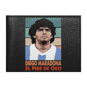 Обложка для студенческого билета с принтом Maradona - El Pibe De Oro в Новосибирске, натуральная кожа | Размер: 11*8 см; Печать на всей внешней стороне | Тематика изображения на принте: argentina | maradona | messi | sport | аргентина | гол | диего | марадона | месси | мяч | рука бога | спорт | футбол | чемпион