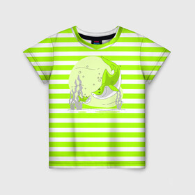 Детская футболка 3D с принтом Акула в Новосибирске, 100% гипоаллергенный полиэфир | прямой крой, круглый вырез горловины, длина до линии бедер, чуть спущенное плечо, ткань немного тянется | акула | акуленок | веселый | море | рыба | хищник | яркий
