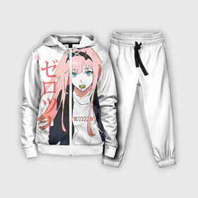 Детский костюм 3D с принтом Zero Two, Darling in the Franx в Новосибирске,  |  | 02 | anime girl | darling in the franxx | zero two | аниме | дарлинг во франксе | девушка с розовыми волосами | манга | милый во франксе | ноль два | розовые волосы | тян