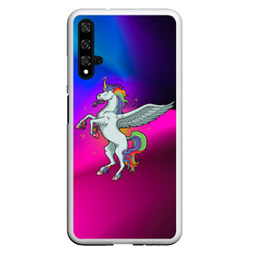 Чехол для Honor 20 с принтом Единорог | Unicorn (Z) в Новосибирске, Силикон | Область печати: задняя сторона чехла, без боковых панелей | unicorn | unicornis | вымышленное существо | единорог | инрог | каркаданн | мифическое существо | моноцерос | нарвал | радужное | радужный | существо