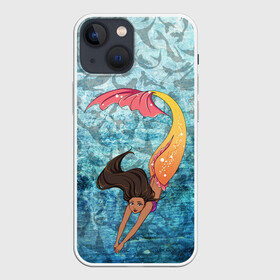 Чехол для iPhone 13 mini с принтом Русалка | Подводный мир (Z) в Новосибирске,  |  | mermaid | naiad | nymph | rusalka | ведява | водяница | восточнославянская мифология | дух | лесовица | мифология | морская дева | нимфа | подводный мир | русал | русалии | русалка | русалочка | ундина | фараонка