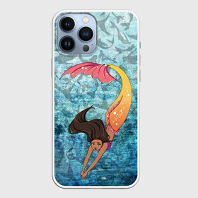 Чехол для iPhone 13 Pro Max с принтом Русалка | Подводный мир (Z) в Новосибирске,  |  | mermaid | naiad | nymph | rusalka | ведява | водяница | восточнославянская мифология | дух | лесовица | мифология | морская дева | нимфа | подводный мир | русал | русалии | русалка | русалочка | ундина | фараонка