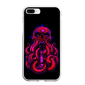 Чехол для iPhone 7Plus/8 Plus матовый с принтом Череп Осьминог Octopus Skull в Новосибирске, Силикон | Область печати: задняя сторона чехла, без боковых панелей | animal | beast | kraken | monster | ocean | octopus | sea | skull | water | waves | вода | животные | звери | кракен | монстр | море | океан | осьминог | рыбы | череп | щупальца