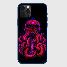 Чехол для iPhone 12 Pro с принтом Череп Осьминог Octopus Skull в Новосибирске, силикон | область печати: задняя сторона чехла, без боковых панелей | animal | beast | kraken | monster | ocean | octopus | sea | skull | water | waves | вода | животные | звери | кракен | монстр | море | океан | осьминог | рыбы | череп | щупальца