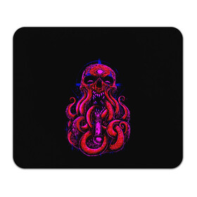 Коврик для мышки прямоугольный с принтом Череп Осьминог Octopus Skull в Новосибирске, натуральный каучук | размер 230 х 185 мм; запечатка лицевой стороны | animal | beast | kraken | monster | ocean | octopus | sea | skull | water | waves | вода | животные | звери | кракен | монстр | море | океан | осьминог | рыбы | череп | щупальца