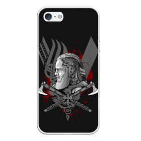 Чехол для iPhone 5/5S матовый с принтом Vikings Art в Новосибирске, Силикон | Область печати: задняя сторона чехла, без боковых панелей | Тематика изображения на принте: viking | vikings | альфред великий | аслауг | викинг | викинги | конунг | лагерта | один | рагнар лодброк | сериал | сериалы | харальд