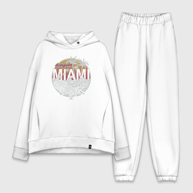 Женский костюм хлопок Oversize с принтом Miami в Новосибирске,  |  | miami | крокодил | майами | маями | море | отдых | пальмы | пляж | турист