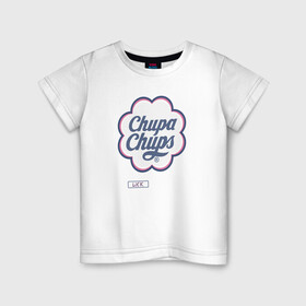 Детская футболка хлопок с принтом Chupa Chups в Новосибирске, 100% хлопок | круглый вырез горловины, полуприлегающий силуэт, длина до линии бедер | chupa chups | lick | леденец | чупа чупс | чупик | чупс | чупсик