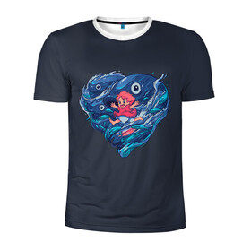 Мужская футболка 3D спортивная с принтом Ocean heart. Totoro в Новосибирске, 100% полиэстер с улучшенными характеристиками | приталенный силуэт, круглая горловина, широкие плечи, сужается к линии бедра | Тематика изображения на принте: catbus | fish | heart | kanta | kusakabe | mei | ocean | ogaki | satsuki | surf | susuvatari | tatsuo | totoro | water | waves | yasuko | вода | волны | канта | котобус | кусакабэ | море | мэй | огаки | океан | прибой | рыба | сацуки | сердце | сусуватари