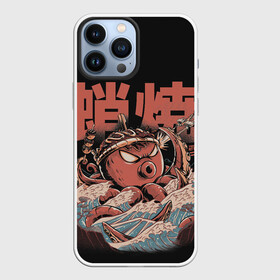 Чехол для iPhone 13 Pro Max с принтом Monster Takoyaki в Новосибирске,  |  | fighter | hieroglyphs | japan | kraken | monster | ocean | octopus | plane | sea | shelling | takoyaki | tentacles | waves | волны | иероглифы | кракен | монстр | море | обстрел | океан | осьминог | самолет | такояки | щупальца | япония