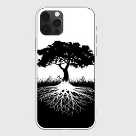 Чехол для iPhone 12 Pro Max с принтом ДЕРЕВО ИНЬ-ЯНЬ в Новосибирске, Силикон |  | blackwhite | evil | tree | дерево | добро | зло | инь янь | корни | лес | листья | природа | саванна | узор | черно белое