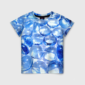 Детская футболка 3D с принтом Абстракция в Новосибирске, 100% гипоаллергенный полиэфир | прямой крой, круглый вырез горловины, длина до линии бедер, чуть спущенное плечо, ткань немного тянется | абстрактно | абстрактные | абстрактный | абстракция | блеск | блестящие | камни | камушки | свет | светящиеся | стёкла | стекло | стекляшки