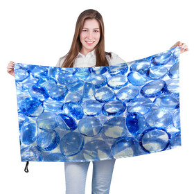 Флаг 3D с принтом Абстракция в Новосибирске, 100% полиэстер | плотность ткани — 95 г/м2, размер — 67 х 109 см. Принт наносится с одной стороны | абстрактно | абстрактные | абстрактный | абстракция | блеск | блестящие | камни | камушки | свет | светящиеся | стёкла | стекло | стекляшки