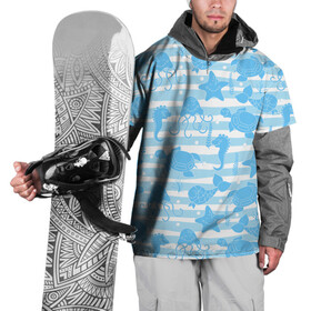 Накидка на куртку 3D с принтом Морские жители в Новосибирске, 100% полиэстер |  | ocean spirit | дух океана | жители | звезда | конек | медуза | мир | море | морская | морские | морской | подводный | рыбы | черепаха