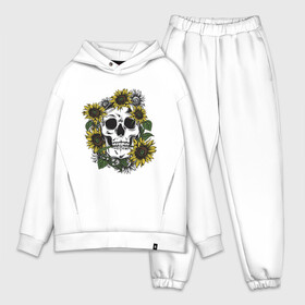 Мужской костюм хлопок OVERSIZE с принтом Мой стиль   подсолнух в Новосибирске,  |  | skull | подсолнух | романтика | цветок | череп